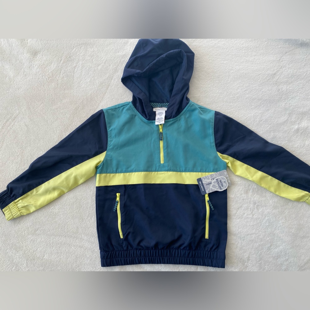 NWT- Tommy Bahama Kid’s Colorblock Hooded Water Repellent Jacket - Size S